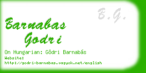 barnabas godri business card