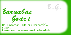 barnabas godri business card